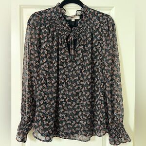 Ann Taylor LOFT Sheer Floral Blouse
